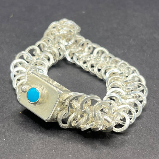 Bracelet, Chainmail Bracelet with Turquoise