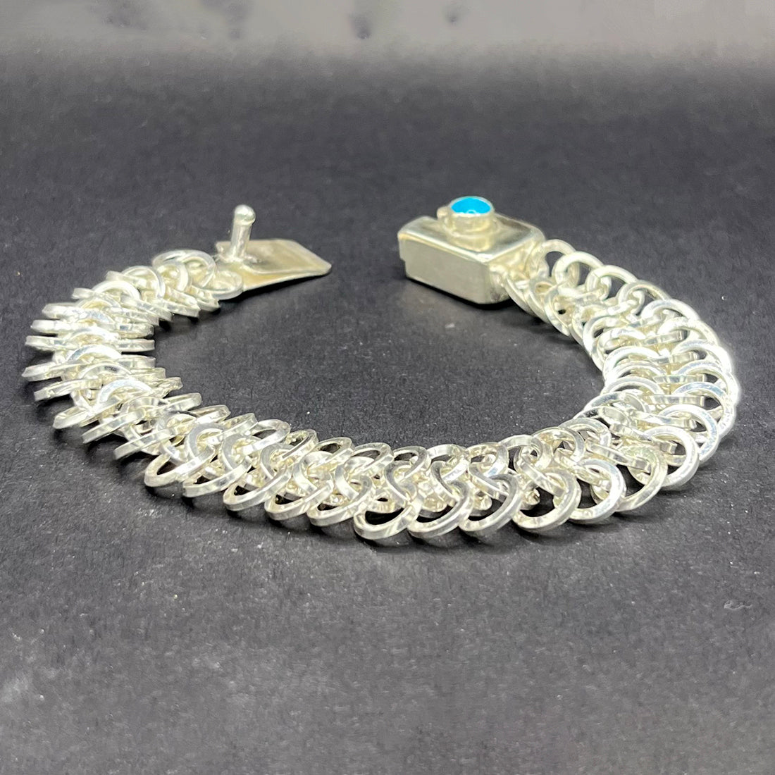 Bracelet, Chainmail Bracelet with Turquoise